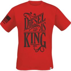 T-shirty męskie z nadrukiem: Diesel Power Gear Diesel is King T-Shirt czerwony
