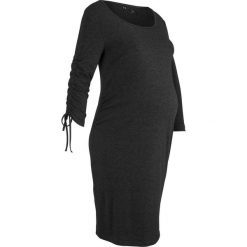 Sukienka ciążowa shirtowa bonprix antracytowy melanż. Szare sukienki damskie marki bonprix, melanż, z okrągłym kołnierzem, moda ciążowa. Za 59,99 zł.