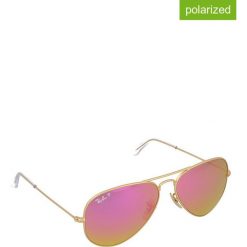 Okulary przeciwsłoneczne męskie: Okulary męskie „Aviator Large” w kolorze złoto-różowym