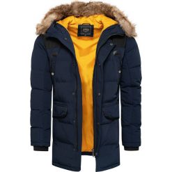 Kurtka męska parka z kapturem granatowa Recea. Kurtki męskie Recea, na zimę, xl, bez wzorów, z kapturem. Za 349,99 zł.