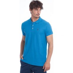Koszulka polo w kolorze niebieskim. Niebieskie koszulki męskie Polo Club Men, xxl, z haftami, z bawełny, polo, bez rękawów. W wyprzedaży za 87,95 zł.