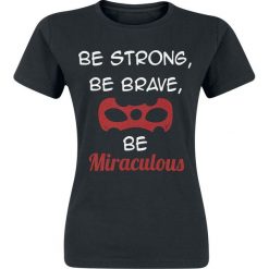 Miraculous - Geschichten von Ladybug und Cat Noir Be Strong, Be Brave, Be Miraculous Koszulka damska czarny. Czarne bluzki z odkrytymi ramionami Miraculous - Geschichten von Ladybug und Cat Noir, xl, z nadrukiem, z okrągłym kołnierzem. Za 89,90 zł.
