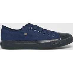 Big Star - Tenisówki. Niebieskie trampki i tenisówki damskie BIG STAR, bez wzorów, z materiału, na sznurówki. W wyprzedaży za 59,90 zł.