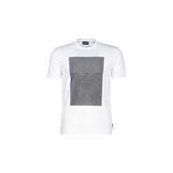 T-shirty z krótkim rękawem Emporio Armani DIWO. Białe t-shirty męskie Emporio Armani, xxl, bez wzorów, bez kołnierzyka, krótkie. Za 286,30 zł.