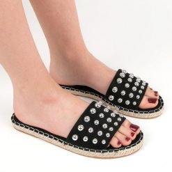 Espadryle damskie: Zamszowe klapki espadryle MIDORI