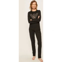 Emporio Armani - Piżama. Czarne piżamy damskie Emporio Armani, s, z nadrukiem, z bawełny, bez rękawów. Za 499,90 zł.