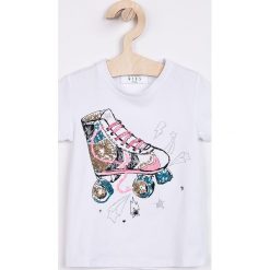 Trendyol - Top dziecięcy 98-122 cm. Szare bluzki dziewczęce marki Trendyol, z nadrukiem, z elastanu, z okrągłym kołnierzem. W wyprzedaży za 39,90 zł.