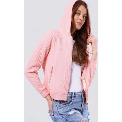 Różowa Bluza Thunderbolt. Różowe bluzy damskie marki Born2be, s, bez wzorów, z dzianiny, bez rękawów, z kapturem. Za 79,99 zł.