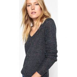 Kardigany damskie: Sweter z dekoltem w serek z cienkiej dzianiny