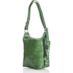 Torebki klasyczne damskie: Skórzana torebka w kolorze zielonym – 25 x 21 x 15 cm