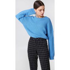 Swetry klasyczne damskie: Samsoe & Samsoe Sweter Lina O-N – Blue