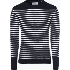 Marc O'Polo Denim - Sweter męski, niebieski. Niebieskie swetry klasyczne męskie marki Marc O'Polo DENIM, l, w paski, z denimu, polo. Za 379,95 zł.