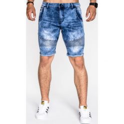 KRÓTKIE SPODENKI MĘSKIE JEANSOWE P528 - NIEBIESKIE. Niebieskie spodenki i szorty męskie marki Ombre Clothing, m, z bawełny, krótkie. Za 49,00 zł.