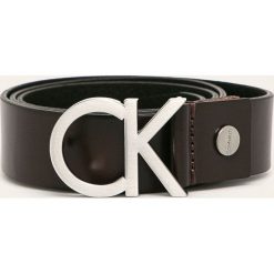 Calvin Klein Jeans - Pasek skórzany. Pomarańczowe paski męskie Calvin Klein Jeans, w paski, z jeansu. W wyprzedaży za 159,90 zł.