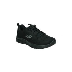 Buty Skechers 12615-BBK. Czarne trampki i tenisówki damskie Skechers, bez wzorów, bez zapięcia. Za 219,40 zł.