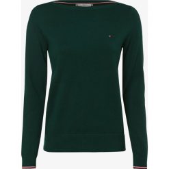 Tommy Hilfiger - Sweter damski, zielony. Zielone swetry damskie TOMMY HILFIGER, l, z aplikacjami, bez rękawów, bez kaptura. Za 449,95 zł.
