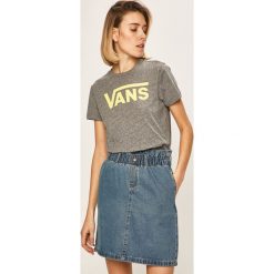 Vans - T-shirt. Szare bluzki damskie Vans, s, z nadrukiem, z bawełny, z okrągłym kołnierzem. W wyprzedaży za 79,90 zł.