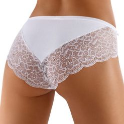 Figi klasyczne Noni. Brązowe majtki damskie marki Babell, w koronkowe wzory, z elastanu. Za 25,99 zł.