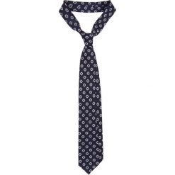 Krawat Granatowy w Kwiatki. Niebieskie krawaty męskie LANCERTO, w kwiaty, z tkaniny, eleganckie. W wyprzedaży za 69,90 zł.