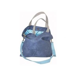 TORBA HOBO XXL - KOBALT, SZAROŚĆ, BŁĘKIT. Niebieskie torebki klasyczne damskie Pracownia 166, w paski, z syntetyku, bez dodatków. Za 148,72 zł.