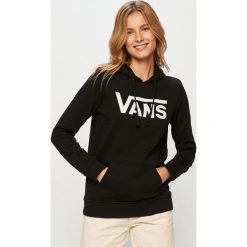 Vans - Bluza. Czarne bluzy damskie Vans, s, z nadrukiem, z bawełny, bez rękawów, z kapturem. Za 279,90 zł.