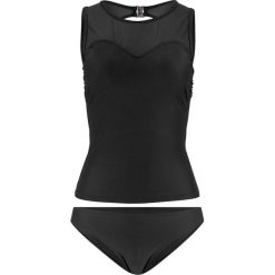 Tankini (2 części) bonprix czarny. Czarne stroje kąpielowe damskie bonprix, bez wzorów. Za 89,99 zł.