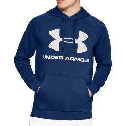 UNDER ARMOUR RIVAL FLEECE LOGO HOODIE > 1345628-449. Bluzy męskie Under Armour, xs, bez wzorów, z bawełny, street, z kapturem, bez rękawów, bez kaptura. Za 199,99 zł.