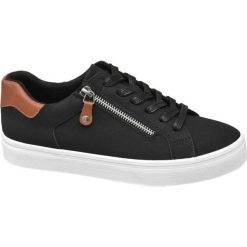 Sneakersy damskie Graceland czarne. Czarne sneakersy damskie Graceland, z gumy. Za 99,90 zł.