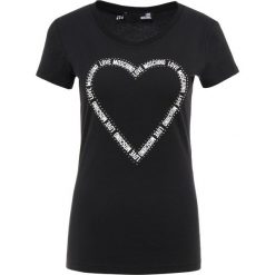 Love Moschino Tshirt z nadrukiem black. Czarne t-shirty damskie marki Love Moschino, z nadrukiem, z elastanu. Za 409,00 zł.