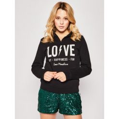 Bluza LOVE MOSCHINO W639801M 4165. Czarne bluzy damskie Love Moschino, m, bez wzorów, z elastanu, bez rękawów, bez kaptura. W wyprzedaży za 649,00 zł.