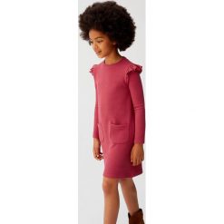 Mango Kids - Sukienka dziecięca 110 - 164 cm. Niebieskie sukienki dziewczęce Mango Kids, bez wzorów, z elastanu, casualowe, z długim rękawem, długie, maxi, proste. Za 99,90 zł.