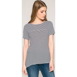 Emporio Armani - Top. Białe topy damskie marki Emporio Armani, s, z wiskozy, z okrągłym kołnierzem. W wyprzedaży za 179,90 zł.