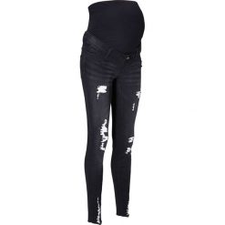 Dżinsy ciążowe bonprix czarny. Czarne jeansy damskie bonprix, moda ciążowa. Za 149,99 zł.