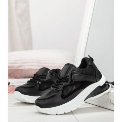 Buty sportowe damskie N/M BM-585 Czarne. Czarne buty sportowe damskie N/M, bez wzorów, z tkaniny, eleganckie. Za 89,00 zł.