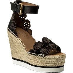 Espadryle SEE BY CHLOÉ - SB30202 Crosta 999/Nero/Nat Calf 999/Nero. Czarne espadryle damskie See by Chloé, bez wzorów, ze skóry, bez obcasa, na obcasie. W wyprzedaży za 649,00 zł.