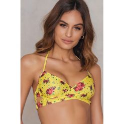 Stroje kąpielowe damskie: NA-KD Swimwear Góra od bikini cross front – Yellow