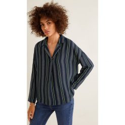 Mango - Bluzka Tuxedo. Niebieskie bluzki damskie marki Mango, s, z wiskozy, casualowe. W wyprzedaży za 29,90 zł.