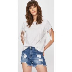 Answear - Top. Białe bluzki damskie ANSWEAR, s, bez wzorów, z bawełny, z okrągłym kołnierzem. W wyprzedaży za 29,90 zł.