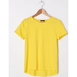 T-shirt basic - Żółty. Żółte t-shirty damskie House, s, bez wzorów, bez kołnierzyka. Za 19,99 zł.