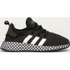 Adidas Originals - Buty dziecięce Deerupt Runner I. Czarne trampki chłopięce adidas Originals, bez wzorów, z gumy, sportowe, z okrągłym noskiem, na sznurówki. Za 229,90 zł.