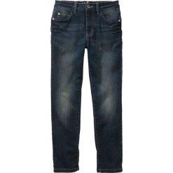 Dżinsy chłopięce Slim Fit bonprix dirty denim. Czarne spodnie chłopięce bonprix, bez wzorów, z elastanu, klasyczne. Za 84,99 zł.