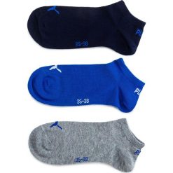 Zestaw 3 par niskich skarpet unisex PUMA - 261080001 Blue/Grey Melange 277. Szare skarpetki damskie Puma, bez wzorów, z elastanu. Za 39,99 zł.