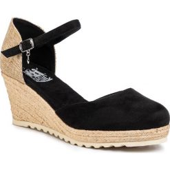 Espadryle XTI - 34286 Negro. Czarne espadryle damskie Xti, bez wzorów, ze skóry ekologicznej, bez obcasa, na koturnie. Za 209,00 zł.