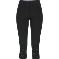 Legginsy rybaczki z połyskującymi kamieniami bonprix czarno-srebrny. Czarne spodnie damskie bonprix, bez wzorów. Za 49,99 zł.