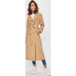 Answear - Płaszcz. Brązowe kurtki damskie ANSWEAR, s, w paski, z bawełny, klasyczne. Za 229,90 zł.