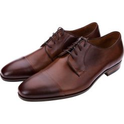 Buty Brązowe Humbolt. Pomarańczowe buty wizytowe męskie LANCERTO, ze skóry, z otwartym noskiem, bez zapięcia. W wyprzedaży za 399,90 zł.