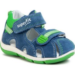 Sandały SUPERFIT - 6-00140-80 M Blau/Grun. Niebieskie sandały chłopięce Superfit, ze skóry, bez zapięcia. Za 219,00 zł.