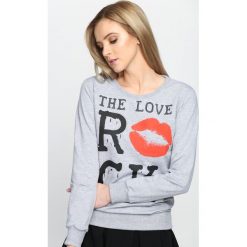 Bluzy damskie: Szara Bluza Kiss Back