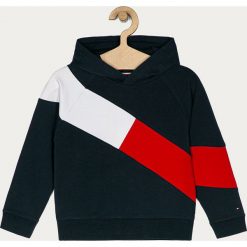 Tommy Hilfiger - Bluza dziecięca 110-176 cm. Niebieskie bluzy dziewczęce TOMMY HILFIGER, bez wzorów, z elastanu, bez rękawów, z kapturem. Za 269,90 zł.
