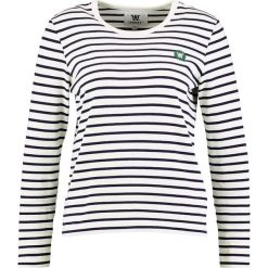 Bluzki asymetryczne: Wood Wood MOA LONG SLEEVE Bluzka z długim rękawem offwhite/navy stripes